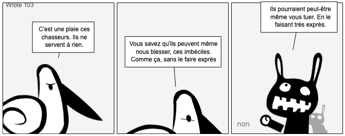 Wrote 103 ._  Plaisirs de la chasse