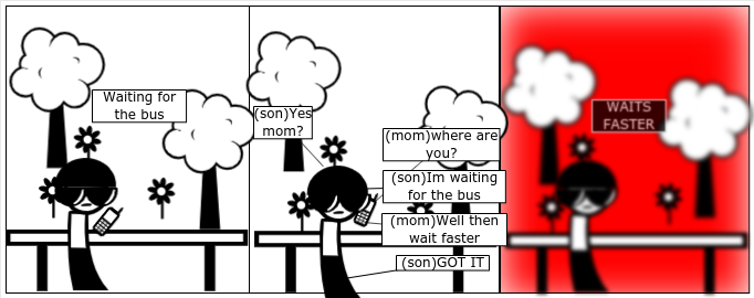 Me waiting for the bus